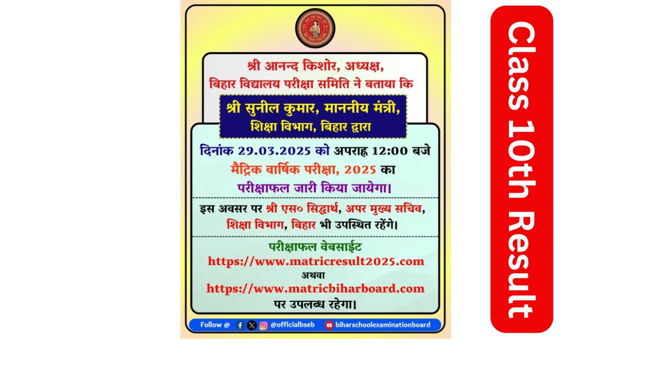 BSEB Bihar Board 10th Result