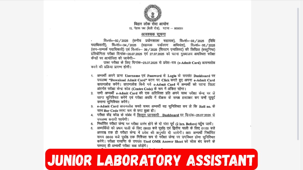 Junior Laboratory Assistant