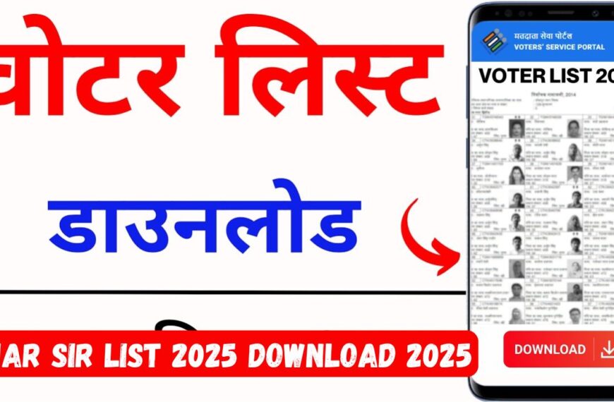 Bihar SIR List 2025 Download
